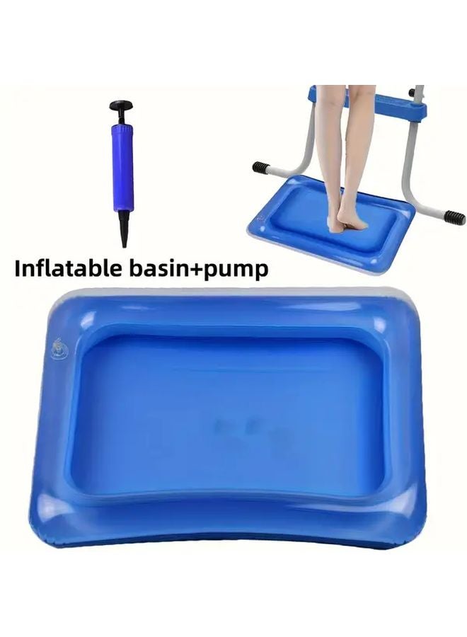2pcs Set Square Inflatable Foot Bath With Air Pump Portable Spa Cleaning Pedicure - Image 1